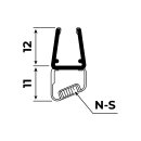 2er Set Magnetschließleiste 135° | 4-5 mm & 6-8mm | 200 cm | Magnetleiste, Duschlippe, Duschdichtung Duschtür