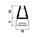 2er Set Magnetschließleiste, Magnetleiste, Duschlipppe, Duschdichtung für Duschtür 135° | 4-5 mm | 200 cm länge