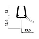 Schleiflippendichtung | Schwarz | 4-5 mm | 6-8 mm Glasstärke | 100 -250 cm Länge