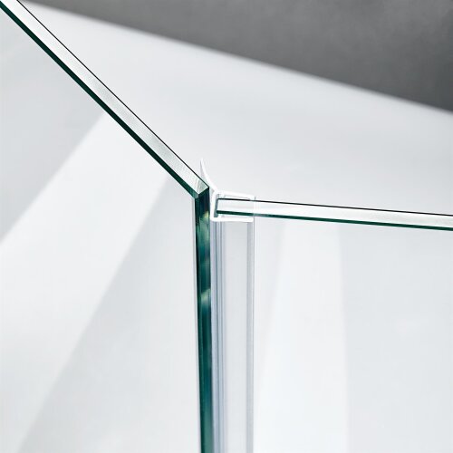 Wanddichtung / Duschtürdichtung mit langer Lippe | 6 - 8 mm Glasstärke | 200 cm